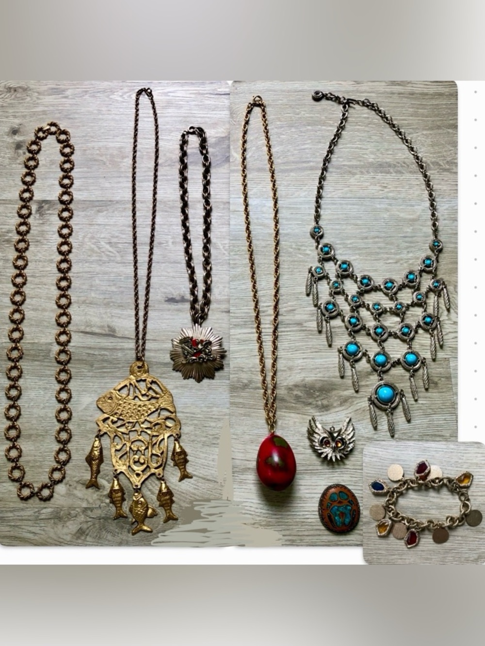 Vintage Jewelry Lot Hippie Boho Style Original Beautiful Statement Pieces